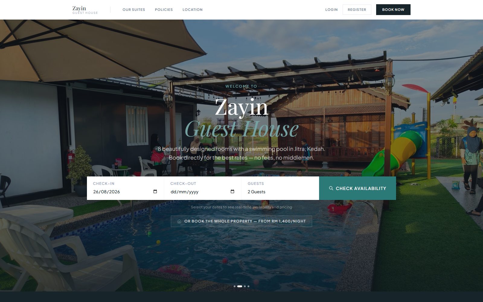 Zayin Guest House direct booking website